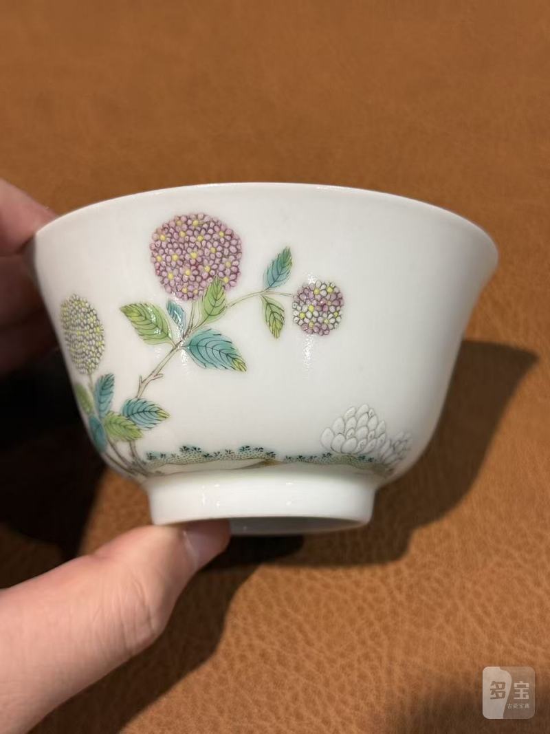 清道光 粉彩绣球花卉纹碗 - 图6